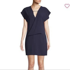 Halston Heritage V-Neck Drape Sheath Dress